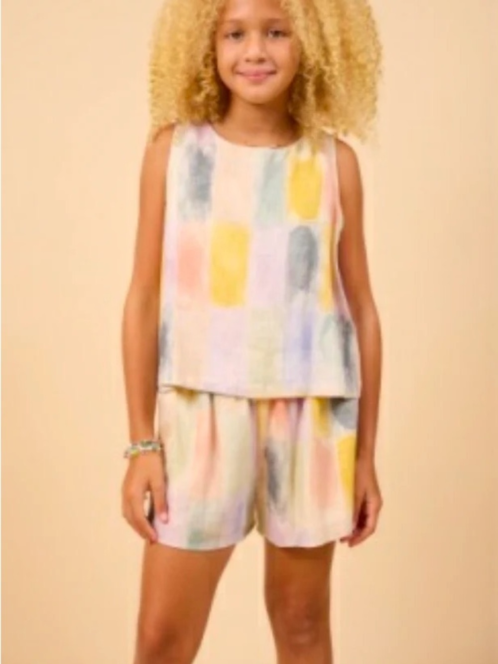 Girls' Pastel Watercolor Two-Piece Tank